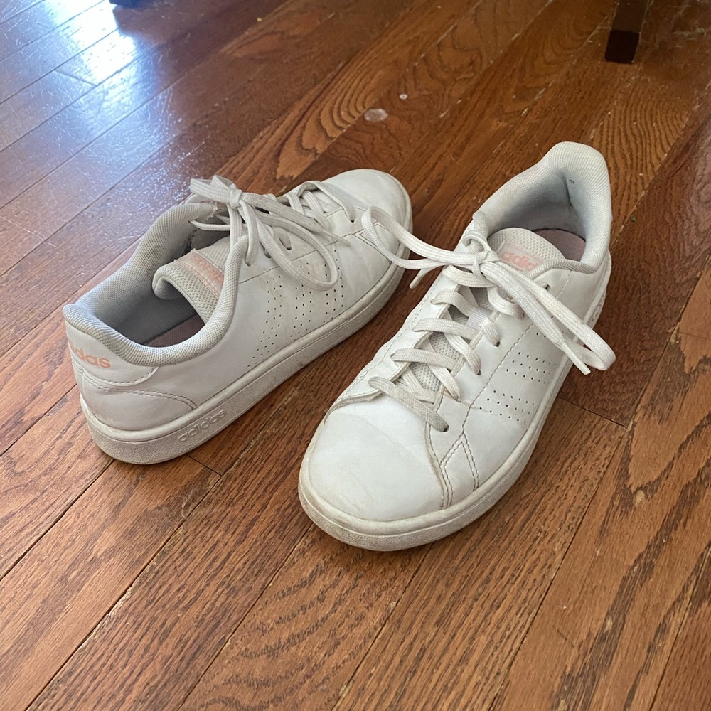 Adidas Cream Lace-Up Sneakers